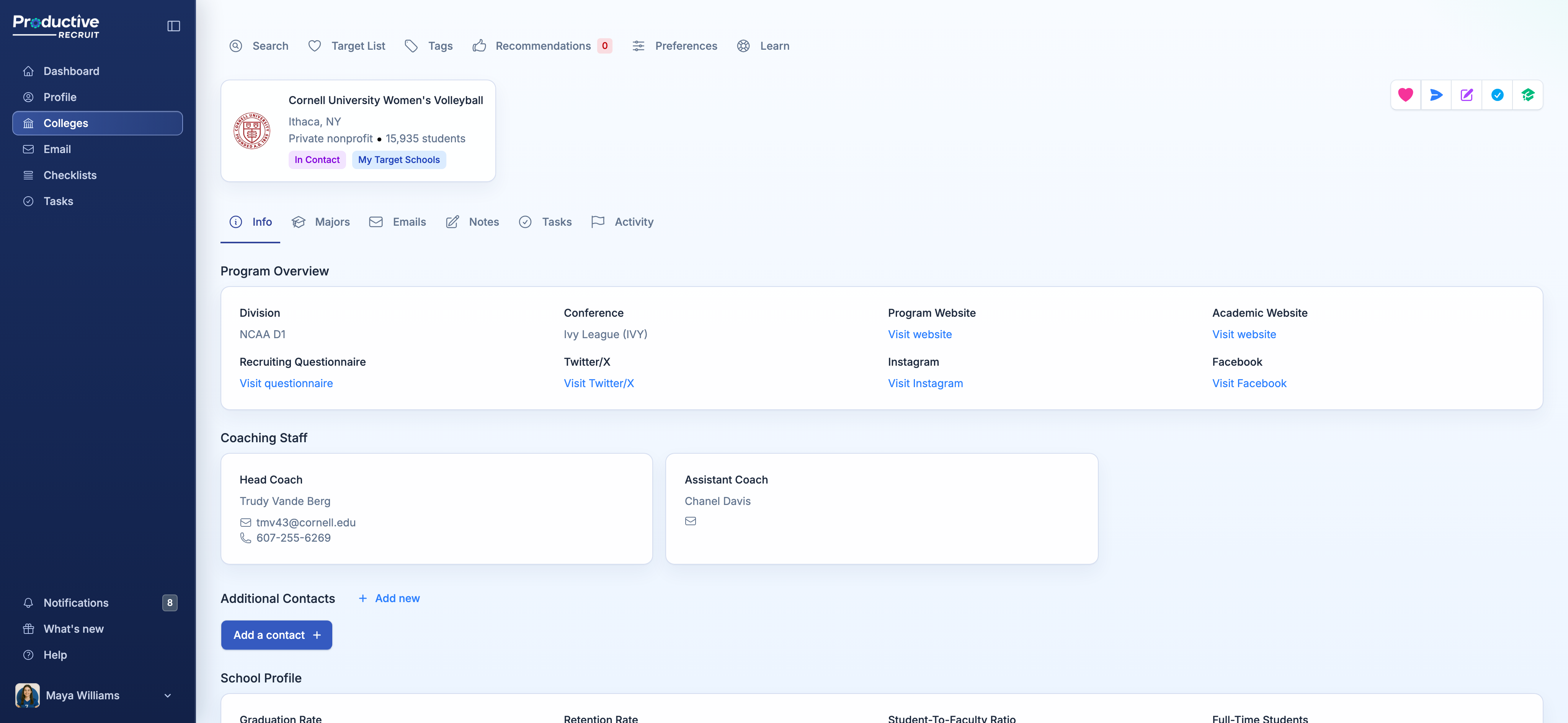 Program header card with status badge, tags, and action buttons