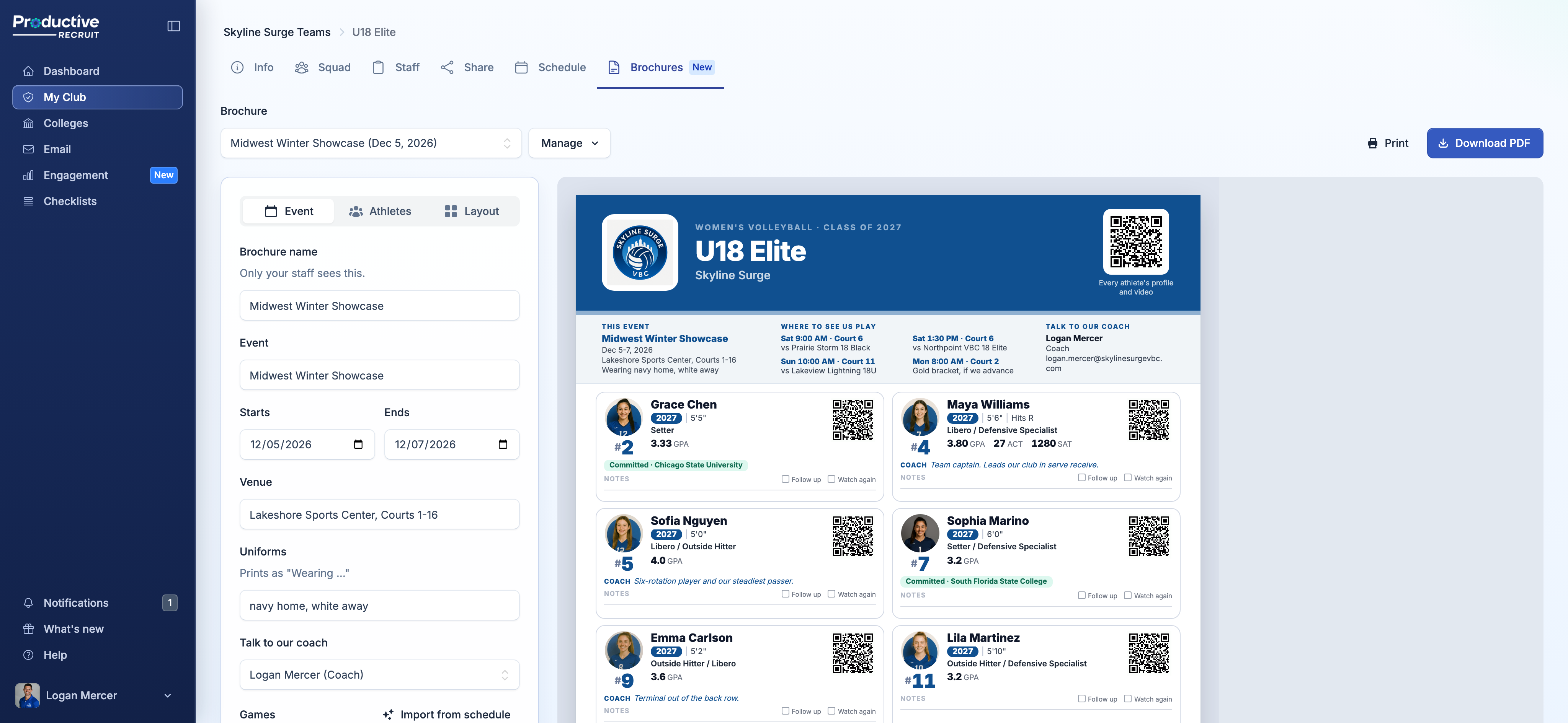 Building a team brochure with a live preview