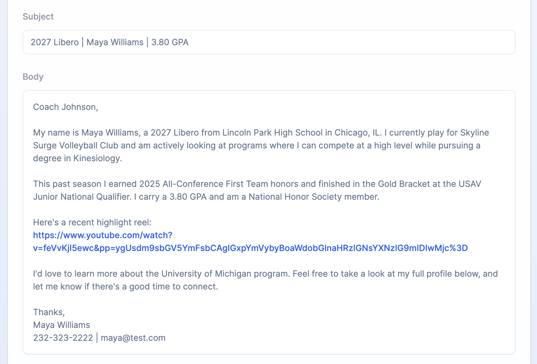 AI Template Preview Email