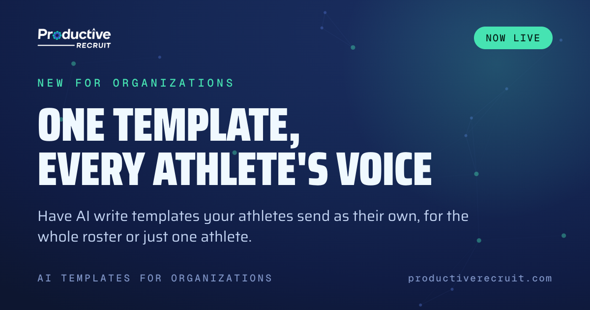  New for Organizations: AI Email Templates Your Athletes Send as Their Own