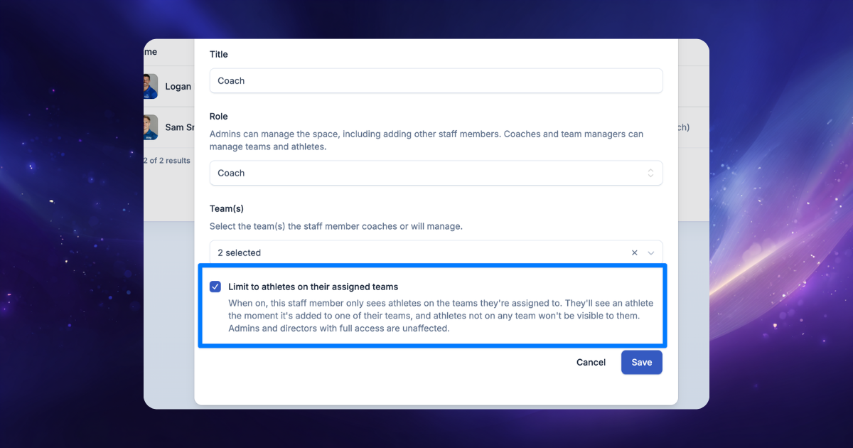 Restrict staff to their assigned teams on ProductiveRecruit