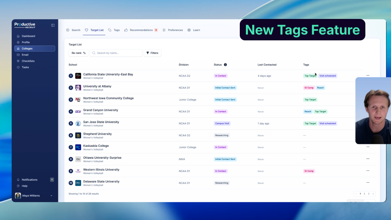 Lists are now Tags: Apply up to 3 tags to any college