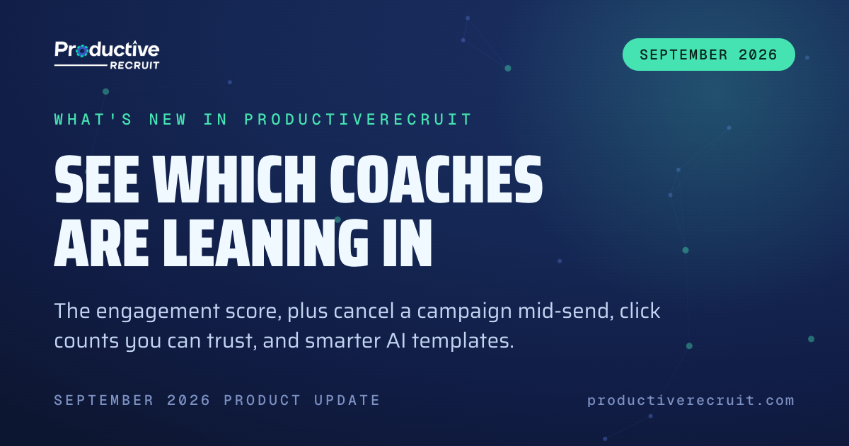 ProductiveRecruit September 2026 Product Update